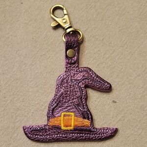 Portland Leather Purple Keychain